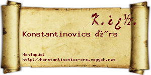 Konstantinovics Örs névjegykártya