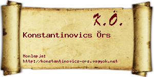 Konstantinovics Örs névjegykártya